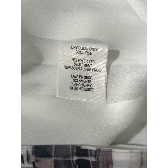 W By Worth Women's Pleated Skirt Asymmetrical White Purple Print Size 4 - Picture 7 of 8